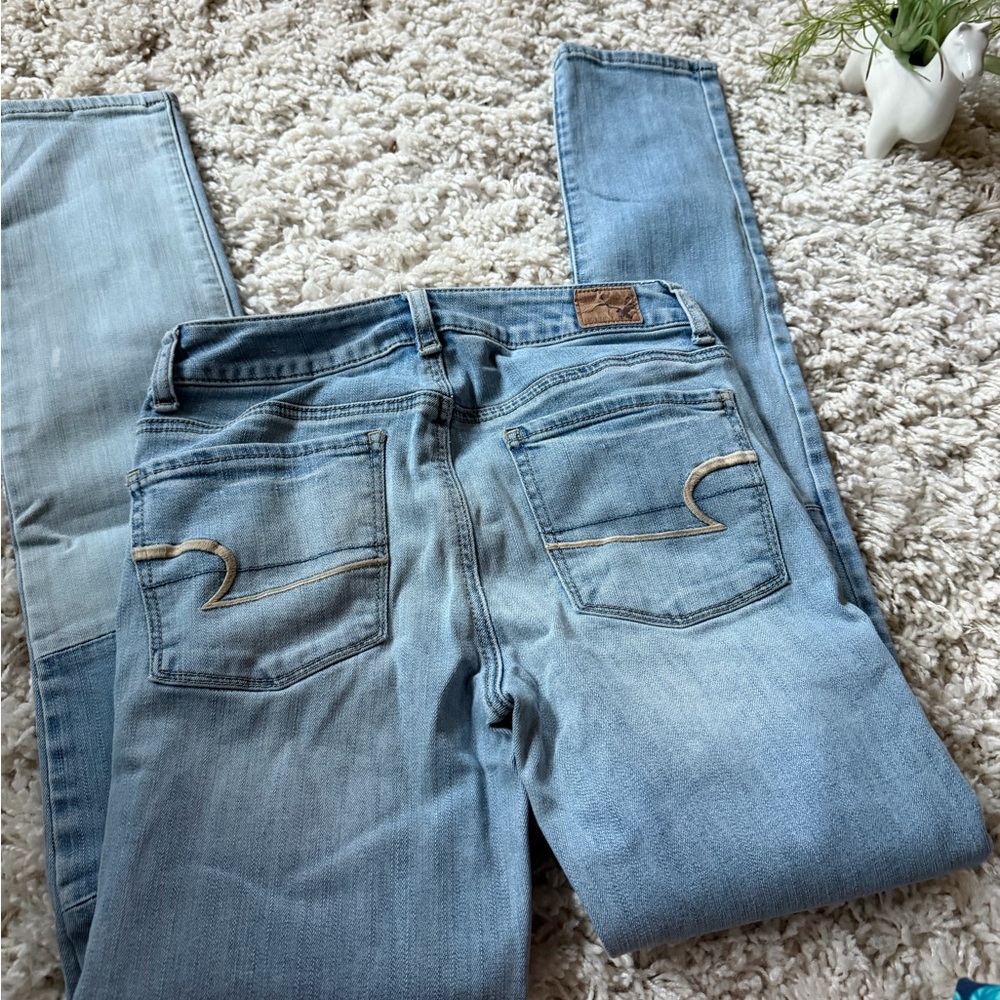 Trendy American Eagle, patchwork size 2 skinny streetwear Skinny Denim Jeans